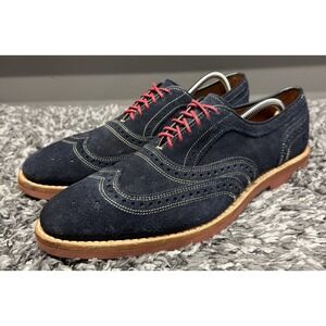 Allen Edmonds Shoes Mens 12 B Blue Suede Neumok Wingtip Oxford Brogue Vibram